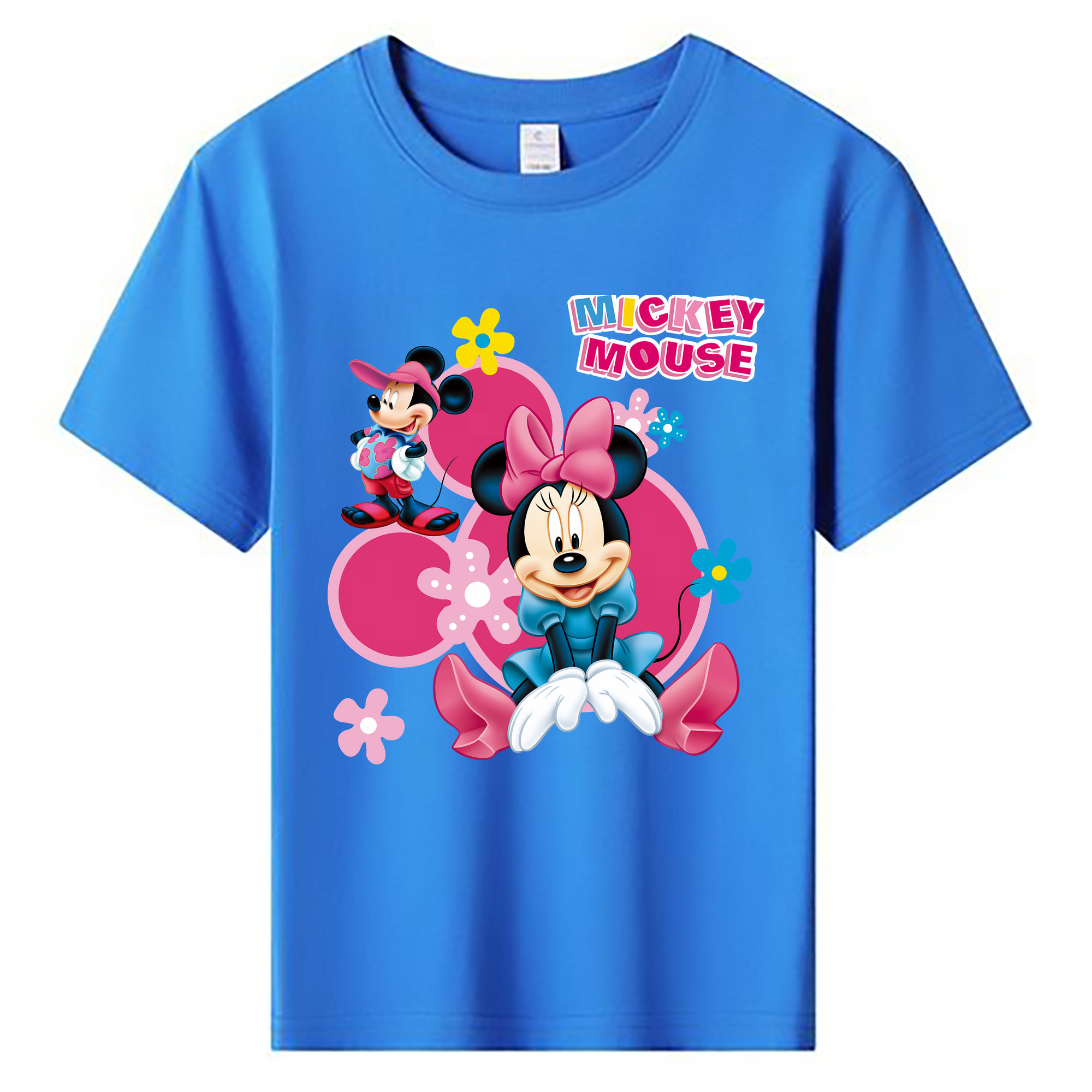 （画像用） ミッキーマウス Mickey Mouse 綿100％キッズTシャツ（フロントプリント）